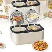 Multi Function Smart Cooker Rice Cooker Electric,5L Large Capacity Double Pot Rice Cooker, Intelligent Cooking Integrated Electric Pot,Take care of every occasion