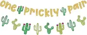 Cactus 1st Birthday Party Decorations for Twins, Gold One Prickly Pair Banner, Cactus Garland, Mexican Fiesta First Birthday Party Supplies