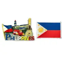 在飛比找樂天市場購物網優惠-菲律賓3D立體磁鐵+菲律賓國旗電繡貼【2件組】彩色磁鐵 冰箱