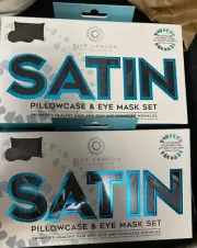 Grey Satin Stan Pillowcase Set Eye Mask Prevents Wrinkles
