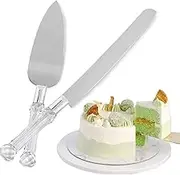 Cake Knife Set, Wedding Clear Cake Cutter and Server Set, Birthday Cake Cutting Knife, Reusable Cake Server Set Reception Tableware Supplies for Engagement Anniversary Birthday Party