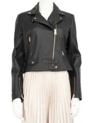 Black Nappa Leather Sensibile Biker Jacket