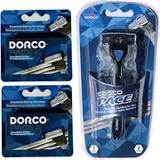 Dorco Pace 3- Three Razor Blade Shaving System- Value Pack (10 Cartridges + 1 Handle)