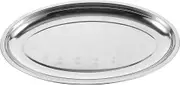 Ciieeo Stainless Steel Oval Serving Plate for Buffet Appetizers Desserts Tray for Parties Gatherings Events Elegant Dining Dish for Meat Fish Fruits Pastries