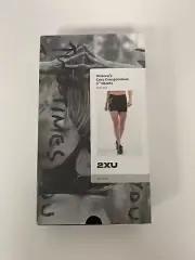 Women's 2xu Core Compression 5 Shorts Black/Sliver Size Small New With Tags