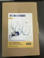 Surstock Perfection 12 oz Stemless Wine Glasses Set Of 6 / 330 ml