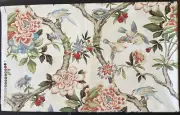 Mudan Persimmon Birds Flowers Waverly Fabric 68 in x 54 in