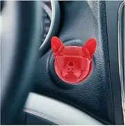 Car Engine Start Stop Button Cover,Fashionable Bulldog for Car Decor,Universal Push Start Button Cover Protects Your Car Starter Car Interior Accessories (Red)