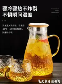 在飛比找樂天市場購物網優惠-冷水壺 冷水壺玻璃耐熱高溫防爆家用大容量水瓶涼白開水杯茶壺套