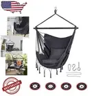 Comfortable Hammock Chair Dark Grey - 350lbs Max Capacity for Indoors & Outdoors