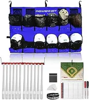 PowerNet On Deck Team Bundle | Includes Hanging Helmet Bag Bat Fence Rack Lineup Pro Board | Great for Baseball and Softball Coaches and Teams | Portable and Lightweight for Traveling