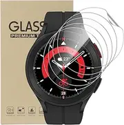 Screen Protector for Sumsung Galaxy Watch 5 Pro 45mm, 5 Pack 3D Curved Anti-Scratch HD Clear TPU Protective Film [NOT GLASS] Ultra Crystal Self-Healing Anti-Fingerprint Screen Protector