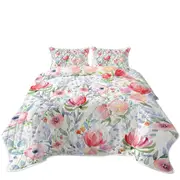 Classic Red Flowers Coverlet