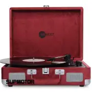 Suitcase Turntable Bluetooth Turntable w/ Speakers Record Player Burgundy Velvet