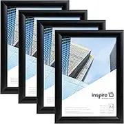 Inspire by Hampton SNAP A4 (21x30cm) Black Snap Frame Pack of 4 Acrylic (Non Glass) Front IBH-SNAPA4BLK-4PK