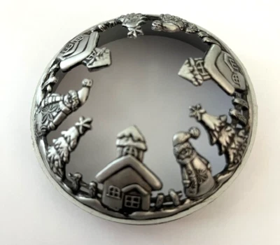 Yankee Candle Illuma Jar Lid Snowmen Trees & Houses Cute Christmas Winter Decor