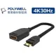 現貨免運POLYWELL寶利威爾 Mini HDMI轉HDMI 轉接線 4K2K C-Type HDMI 傳輸線