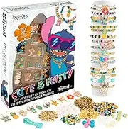 Fashion Angels Disney Stitch Cute & Feisty Jewelry Design Kit - Makes 10+ Charm Bracelets with 10 Enamel Charms, Themed Beads, an Assortment of Metallic and Wooden Beads! Ages 8 and Up