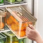 Save Space Timed Refrigerator Organizer Drain Basket with Handle Keep Fresh