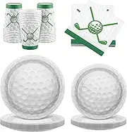 Durony 96-Piece Golf Party Supplies - Tableware Set with Plates, Napkins, Cups & Dessert Plates for 24 Guests