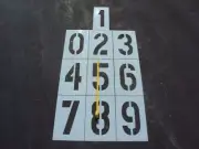 18" x 9" Parking Lot Number Stencils Larger Edge Distances. 1/16" (60 Mil) Mat'l