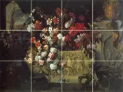 Art Bouquet Flowers Ceramic Mural Backsplash Tile #846