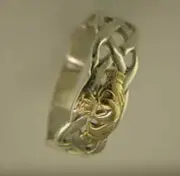 Silver and 14k Gold Irish Handcrafted Claddagh and Celtic Design Ring
