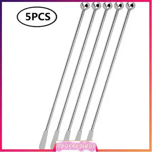 5 Pcs Reusable Coffee Stirrers Beverage Stir Stainless Steel