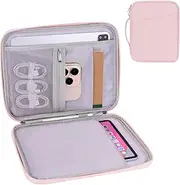 9-11 Inch Tablet Bag for Women, Padded Carrying Sleeve Case for iPad Pro 11-in (M4), iPad 10.9 (10th Gen), iPad Air 11-in (M2), Galaxy Tab S9/S8 (PU-Pink11)