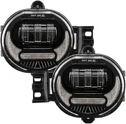 1 Pair Car LED Fog Light Turn Signal Lamp Driving Fog Lights Compatible With Dodge Ram 1500 2002-2008 Dodge Ram 2500/3500 2003-2009(Black)