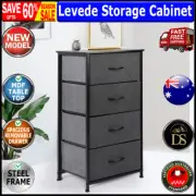 Levede Storage Cabinet Tower Chest of Drawers Dresser Tallboy 4 Drawer Dark Grey