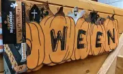 Happy Halloween Witches Table Runner~ Pumpkins, Ghosts, Embroidery 14" X 70"