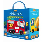 40pc Sassi Junior Fun Learn Shapes Vehicles 3D Puzzle & Book Game Set Kids 4y+