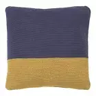 Slate Ochre Dimity Knit Cushion Square Filled Bambury Decorator Cushion