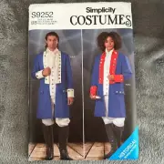 Sewing Pattern Simplicity S9252 Size 44-52 Men Colonial Hamilton Costume Cosplay