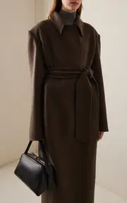 [Khaite] Lea Belted Double-Faced Wool Coat