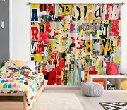 3D Vintage Poster Number ZHUA350 Blockout Photo Curtain Fabric Window Amy