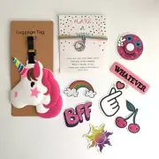 VSCO Girl Starter Pack Hydroflask Stickers Unicorn Luggage Bag Tag Bracelet