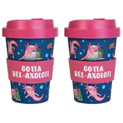 2PK Axolotl Eco-To-Go Bamboo 470ml Reusable Travel Coffee Cup 6.5x14.5cm Axolotl