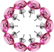 Decorative Knob 10 Pcs 1.18 * 1.1Inch Single Hole Transparent Multi-Color Cabinet Jewelry Box Drawer Diamond Handle Rose Red
