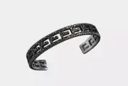 ️ Auth GUCCI CUTOUT G AGED 925 STERLING SILVER BANGLE CUFF Bracelet 18