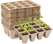 10 Packs Seedling Starter Trays 120 Cells, Biodegradable Seed Germination Trays Plant Starter Peat Pots for Seedlings