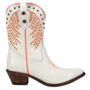 Corral Boots Studded Embroidered Pointed Toe Cowboy Womens White Casual Boots F