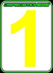 CAMS RACE CAR NUMBER DAY GLO YELLOW #1 DRIFT RALLY CIRCUIT RACING MOTORSPORT