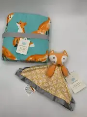 Cloud Island Orange Fox Baby Security And Blanket Lot Of 2 Lovey Satin White