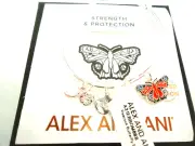 Alex and Ani PEACOCK BUTTERFLY Shiny Silver Charm Bangle New W/Tag Card & Box