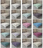 Ambesonne Rain Print Flat Sheet Top Sheet Decorative Bedding 6 Sizes