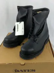 Bates Army Navy Steel Toe Black Safety Boots 8” E01950A Mens 8.5W Cage 9U907