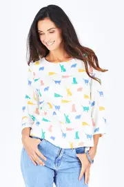 Maya Purrfect Cats Top--SUG-T0194