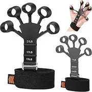 EQUEEN 2PCS Grip Strength Trainer Upgraded Hand Strengthener Exerciser Forearm Strengthener, Gripper, Finger 6 Resistance Levels, Tester,(eq-03)